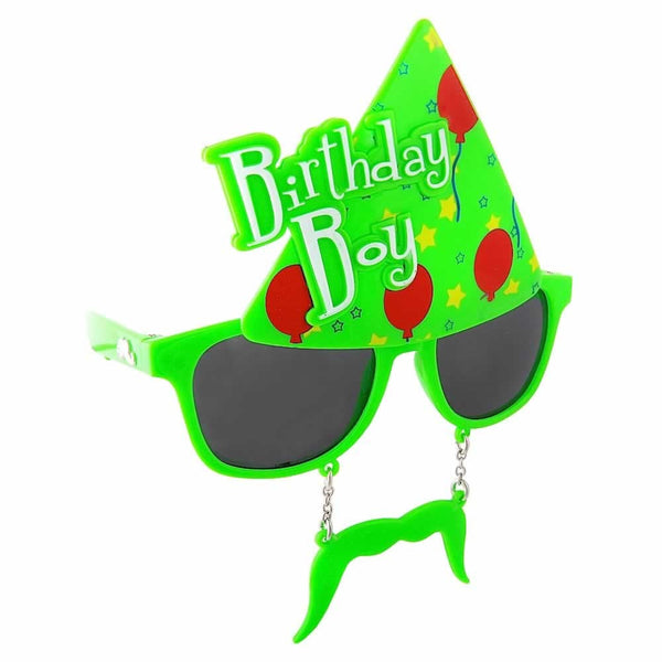 Birthday Boy Sunglasses with Mustache | Sun-Staches